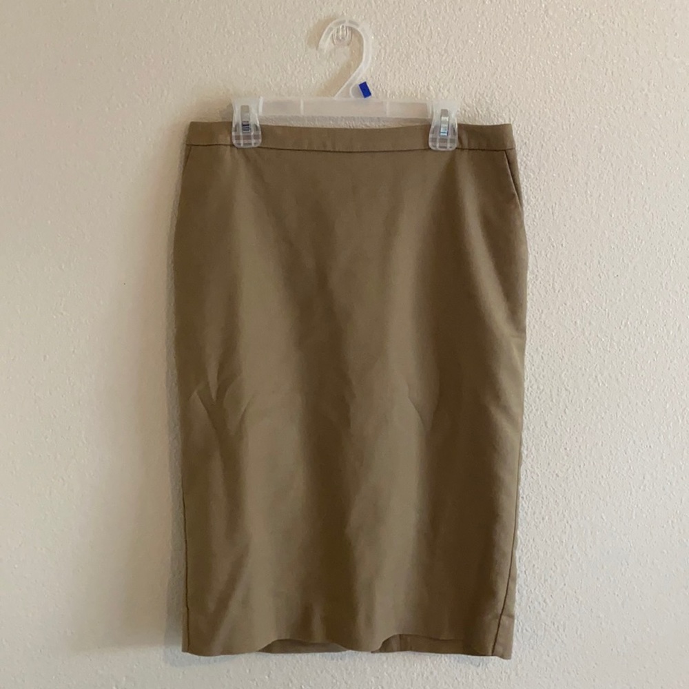 Merona Lined Camel / Khaki Pencil Skirt